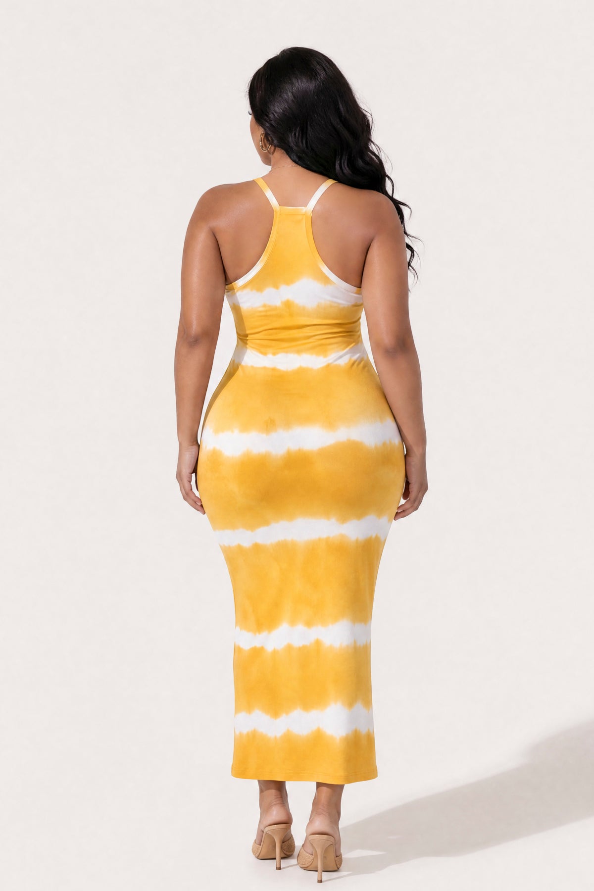 Plus Size Moonwave Bodycon Dress - Mustard