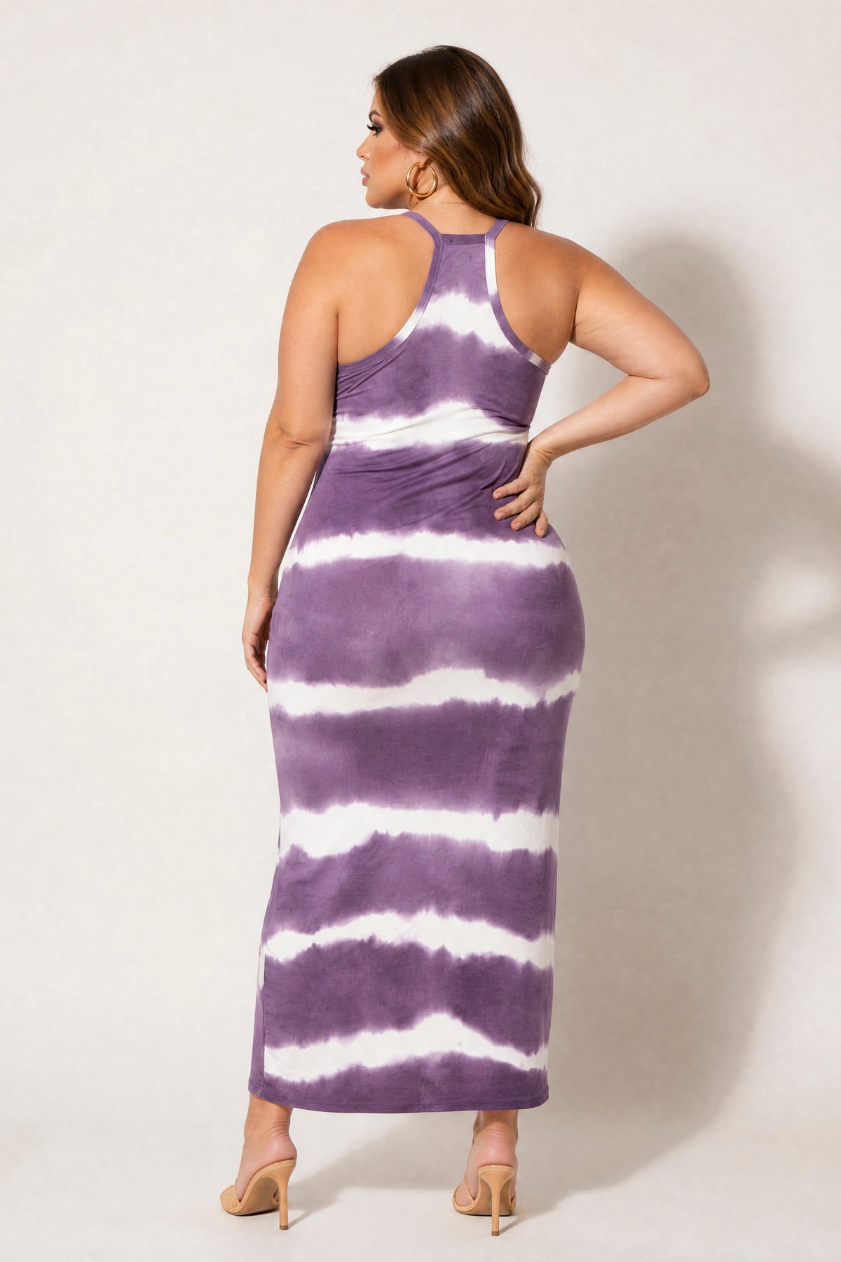 Plus Size Moonwave Bodycon Dress - Purple