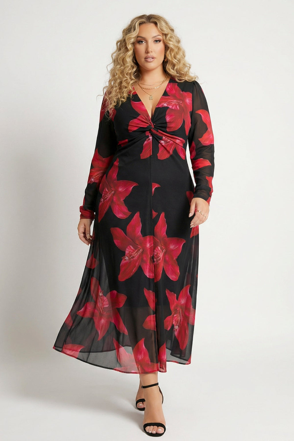 Plus Size Noir Garden Dress - Black