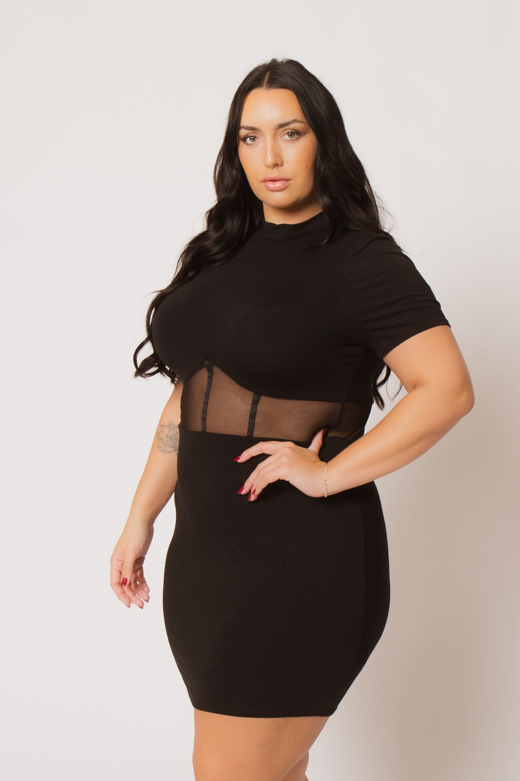 Plus Size Nova Mini Dress - Black