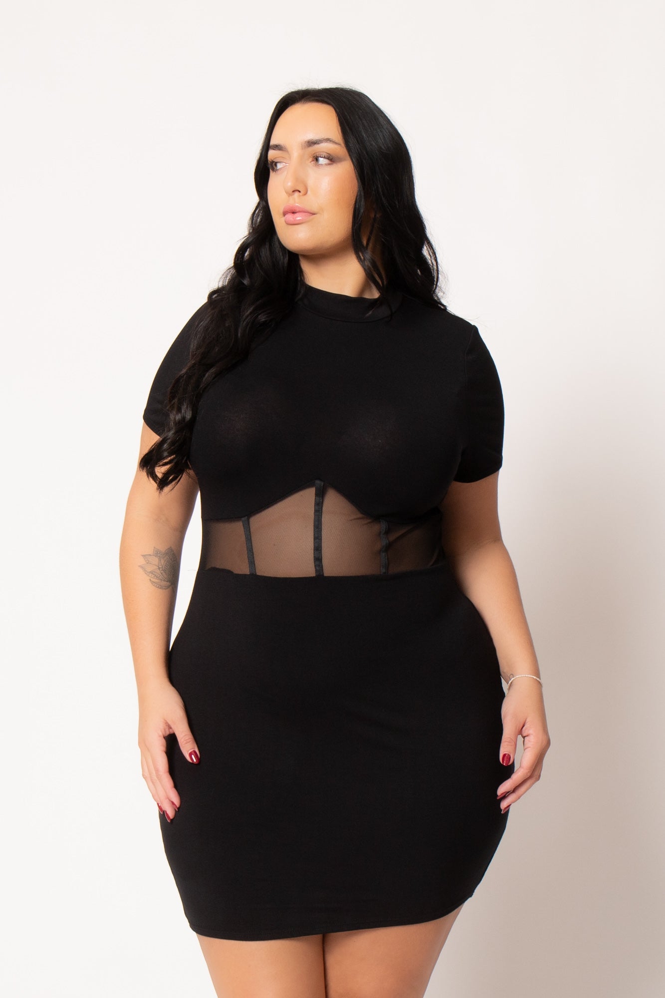 Plus Size Nova Mini Dress - Black