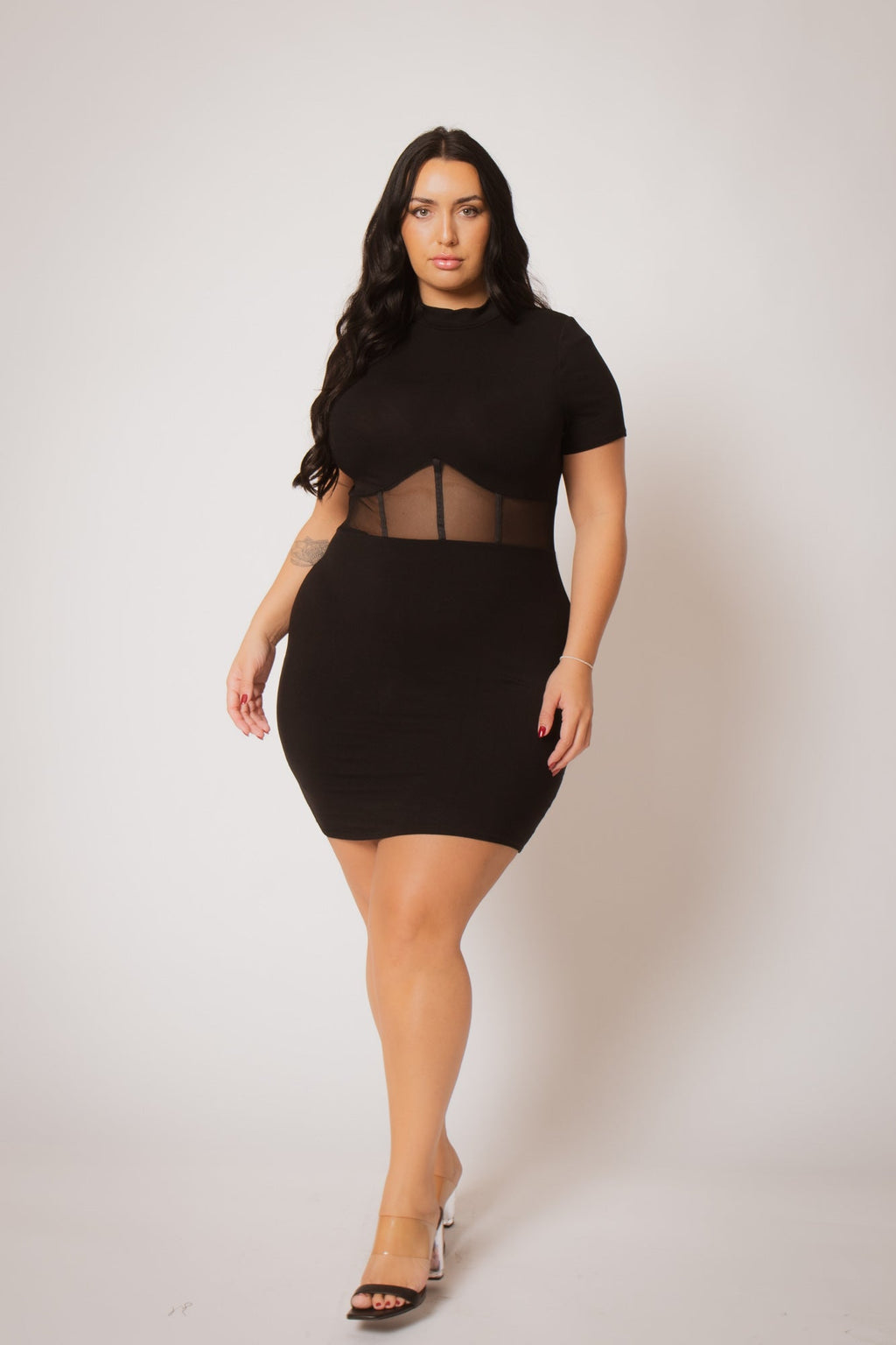Plus Size Nova Mini Dress - Black