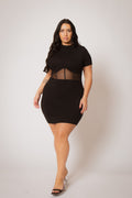 Plus Size Nova Mini Dress - Black