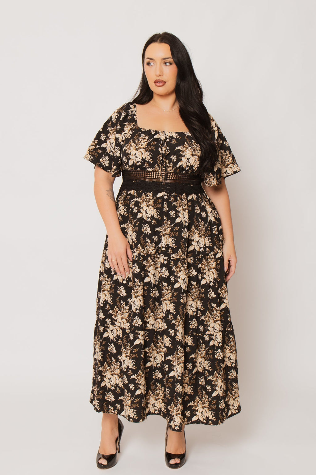 Plus Size Raven Romance Maxi Dress - Black