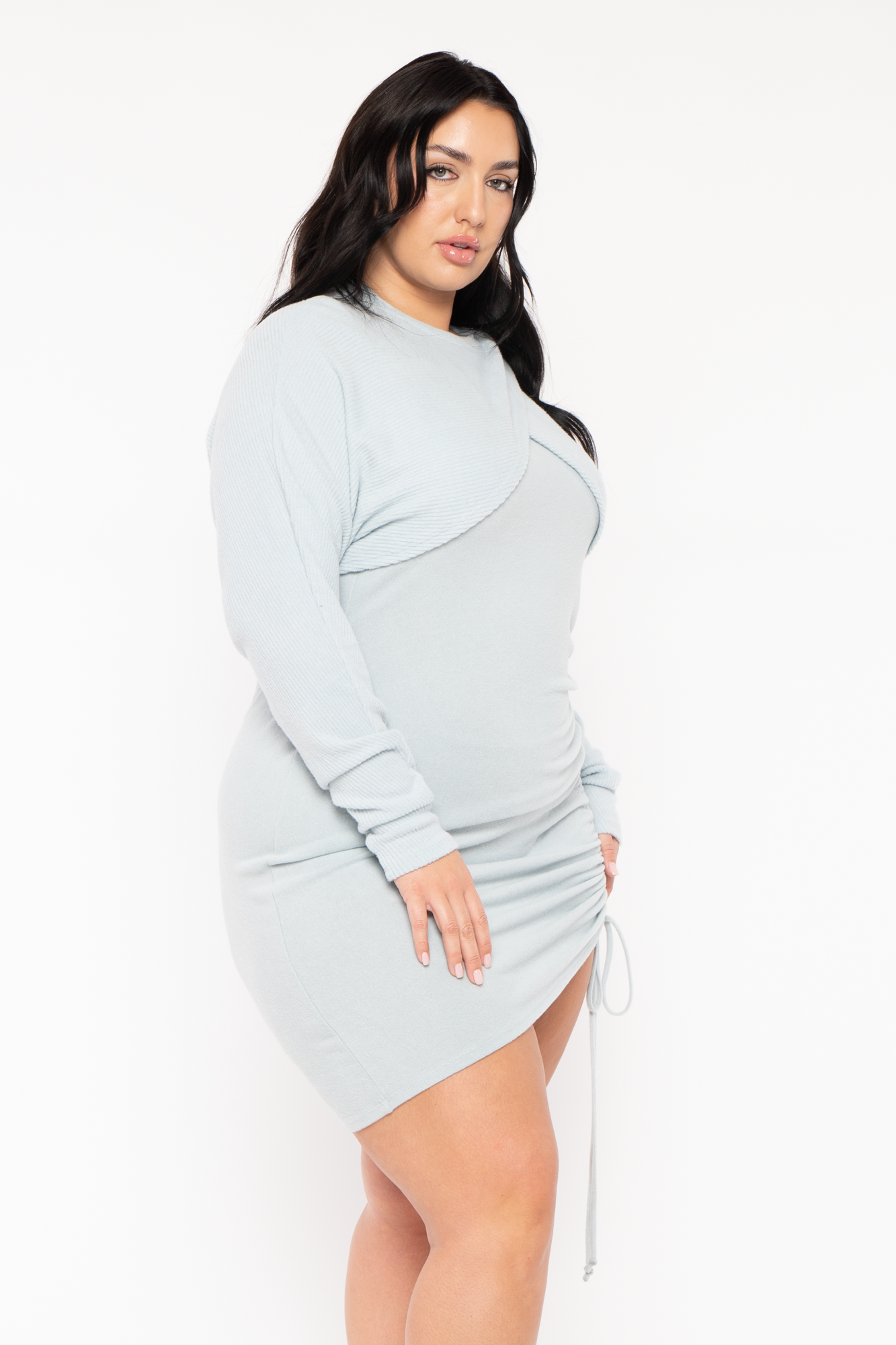 Plus Size Renae 2PC Sweater  Dress - Lt. Blue