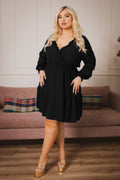 Plus Size Riella Ruffle   Dress -Black
