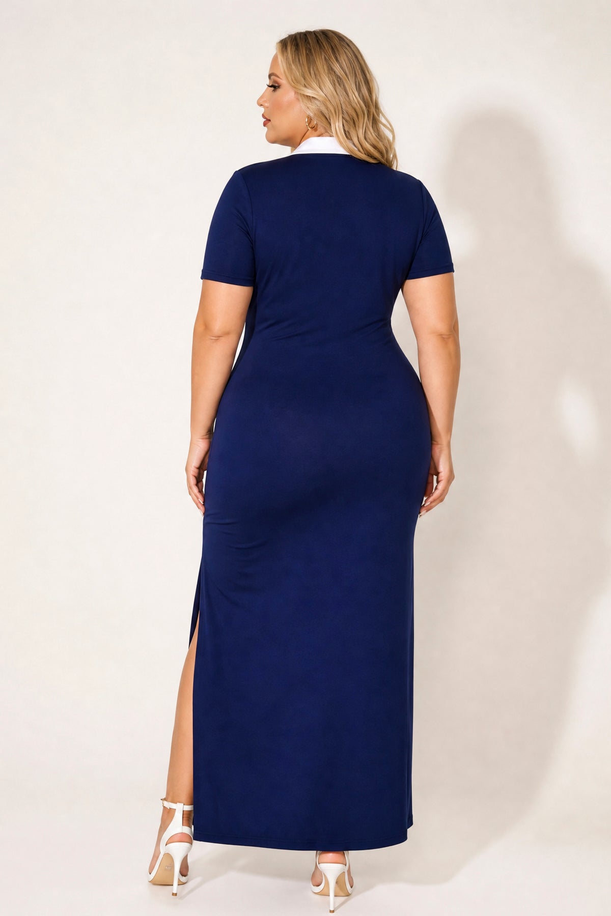 Plus Size Riviera Polo Maxi Dress - Navy