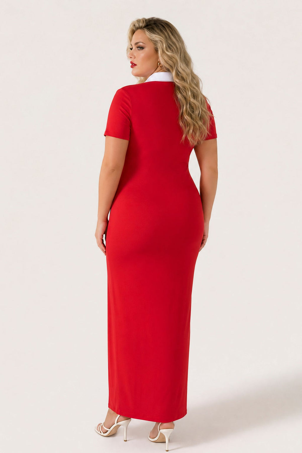 Plus Size Riviera Polo Maxi Dress - Red