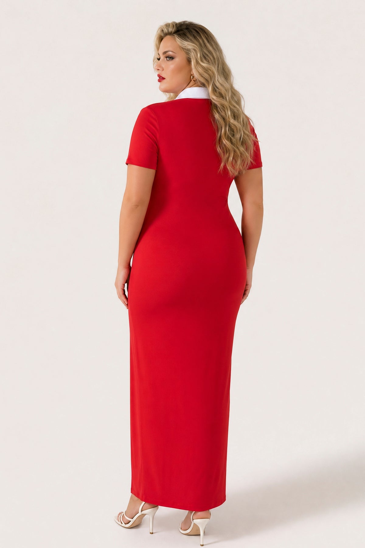 Plus Size Riviera Polo Maxi Dress - Red