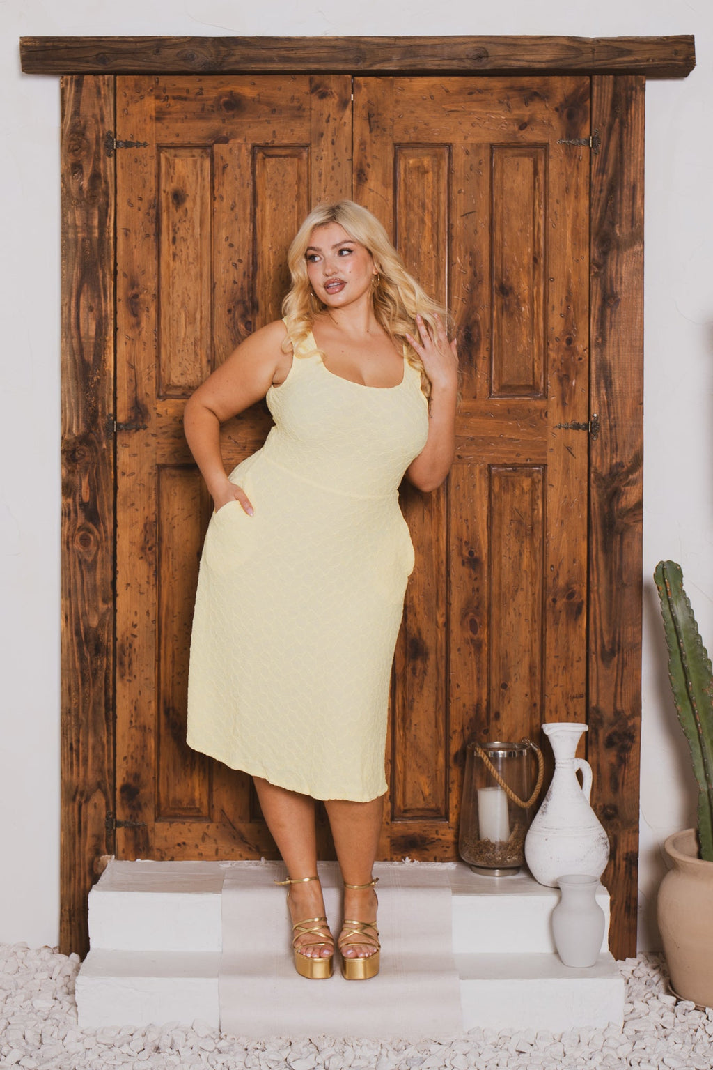 Plus Size Sadie Tank Dress - Yellow
