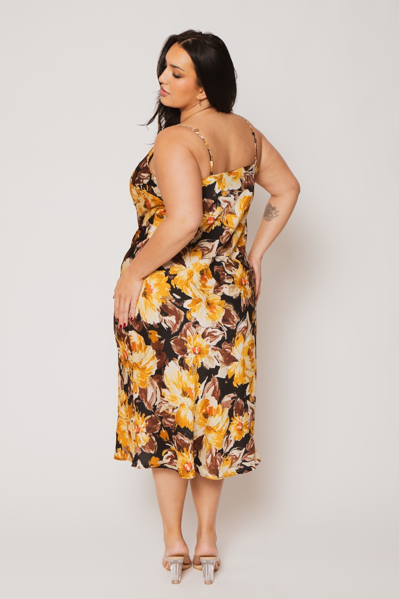 Plus Size Saffron Petal Dress - Gold