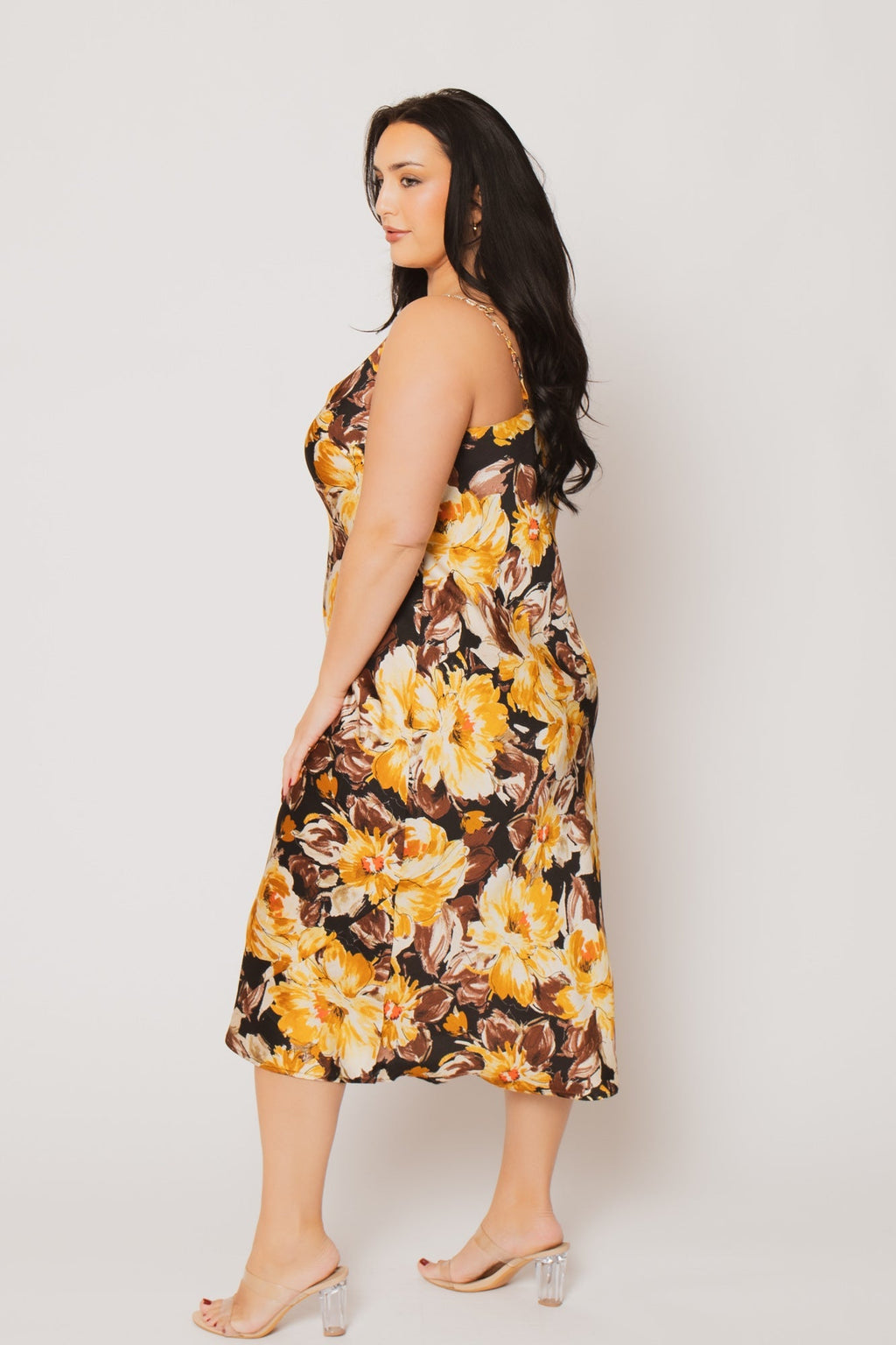 Plus Size Saffron Petal Dress - Gold