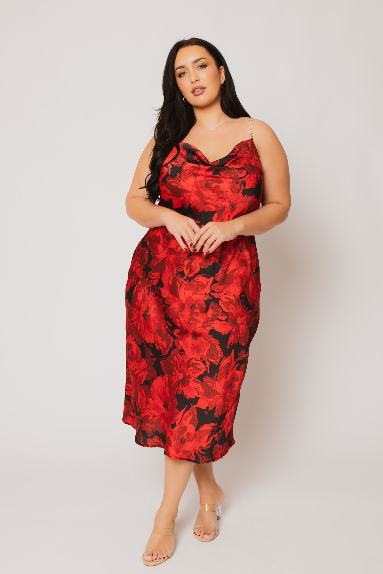 Plus Size Saffron Petal Dress - Red