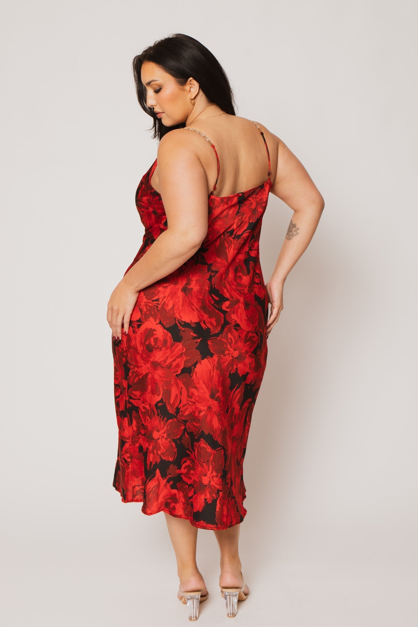 Plus Size Saffron Petal Dress - Red