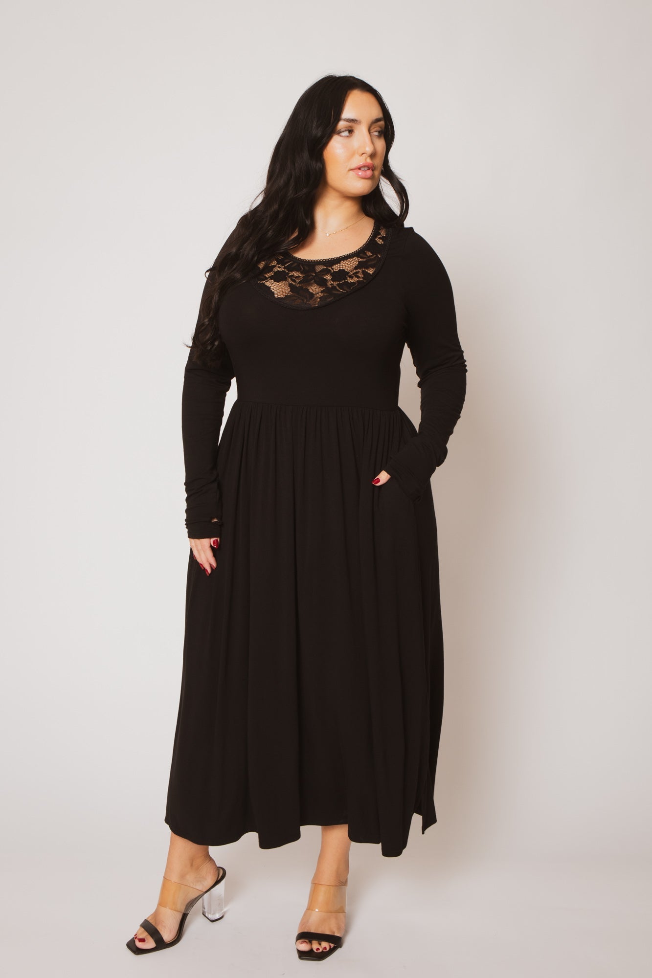 Plus Size Serena Charm Dress - Black