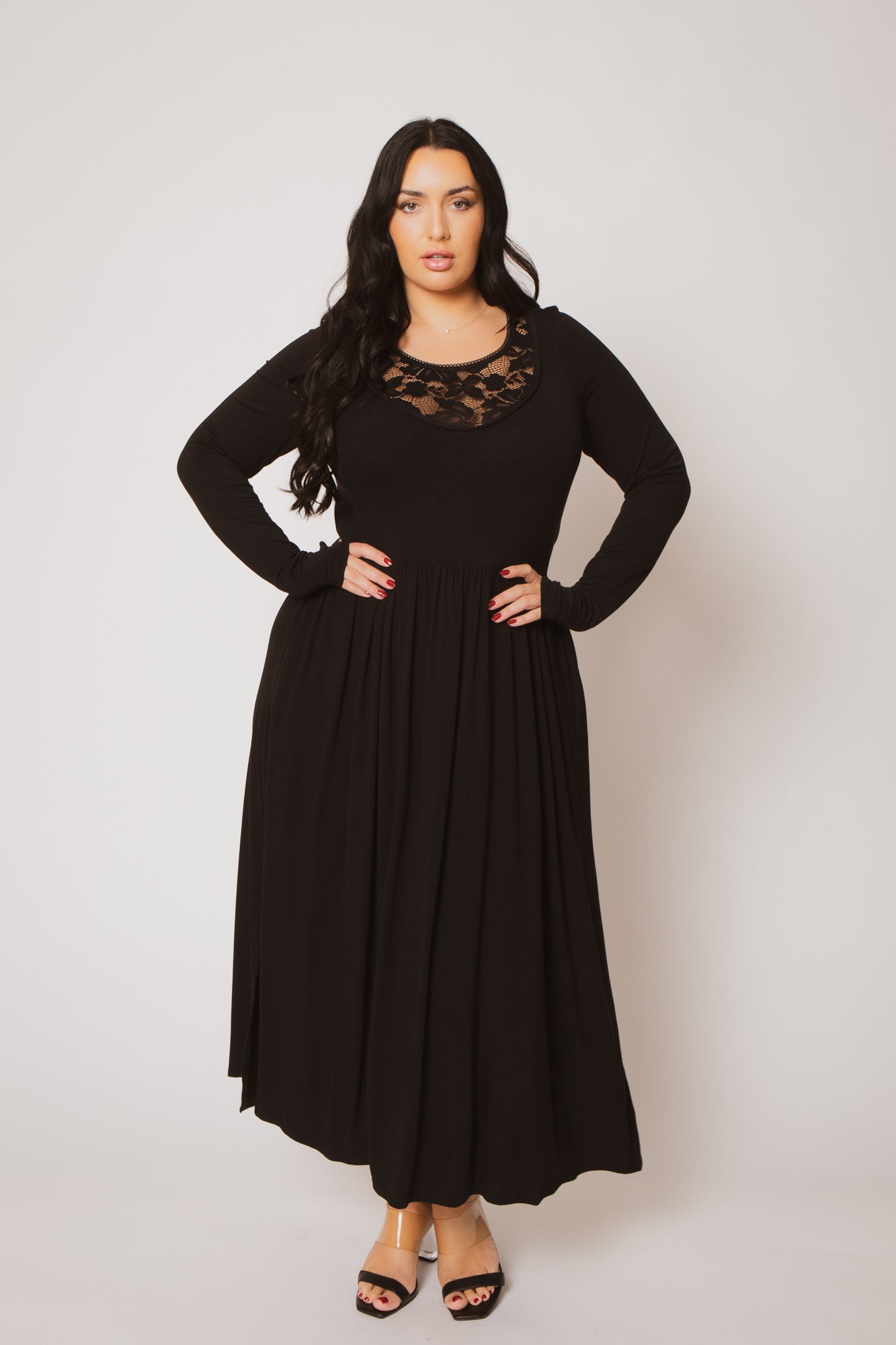Plus Size Serena Charm Dress - Black