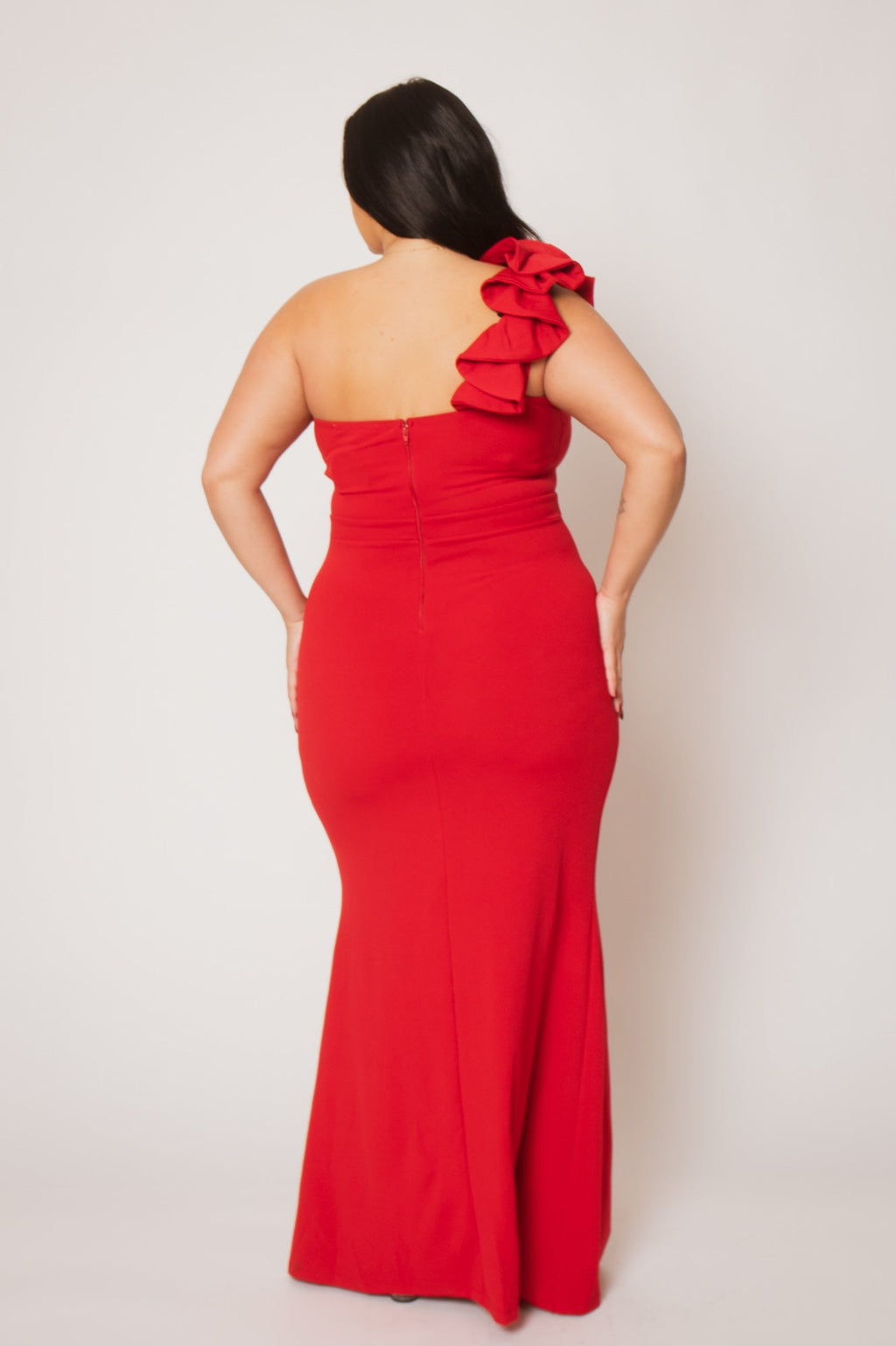 Plus Size Siren Petal Draped - Red