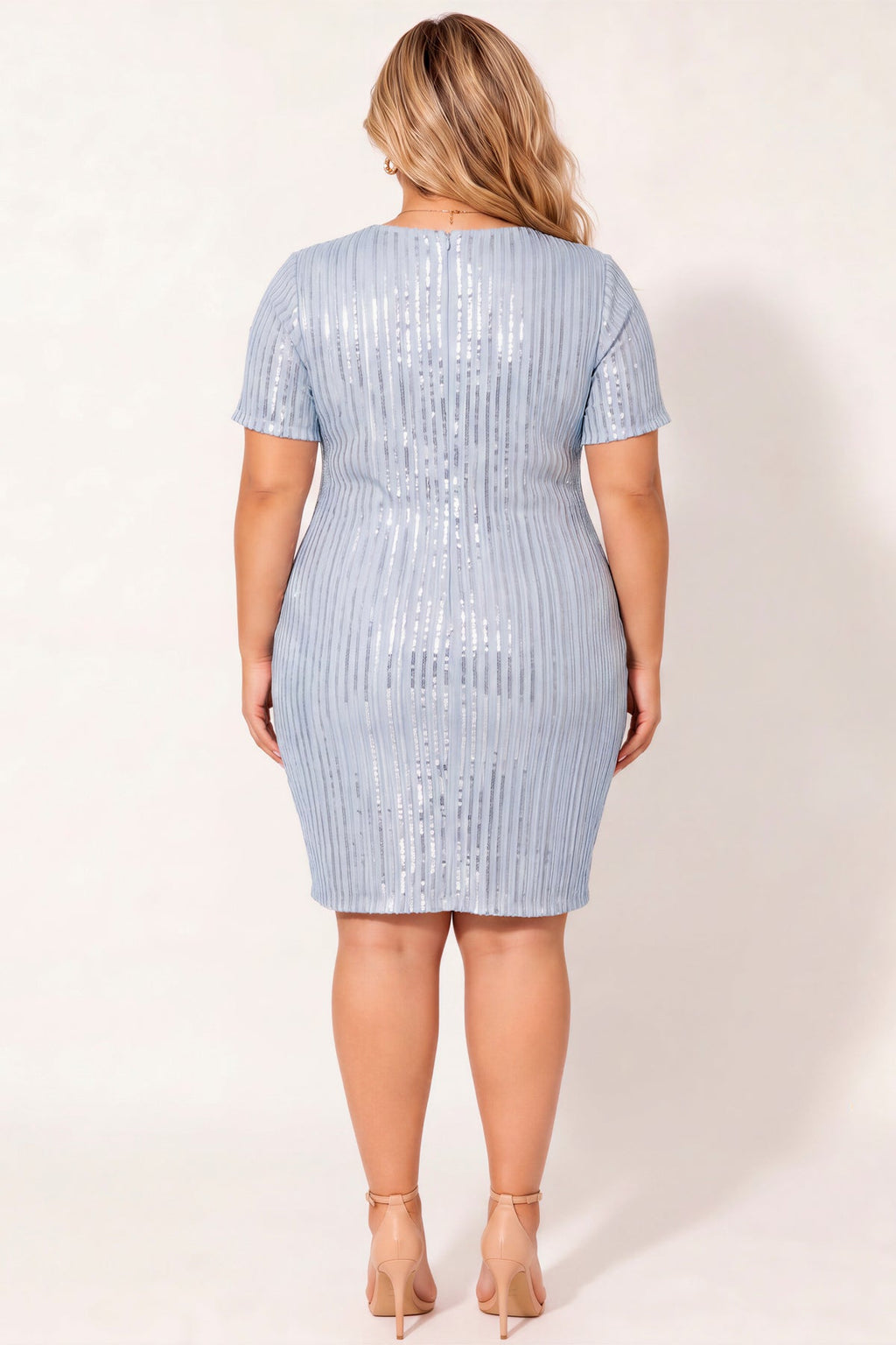 Plus Size Starlight Sequin Dress - Blue