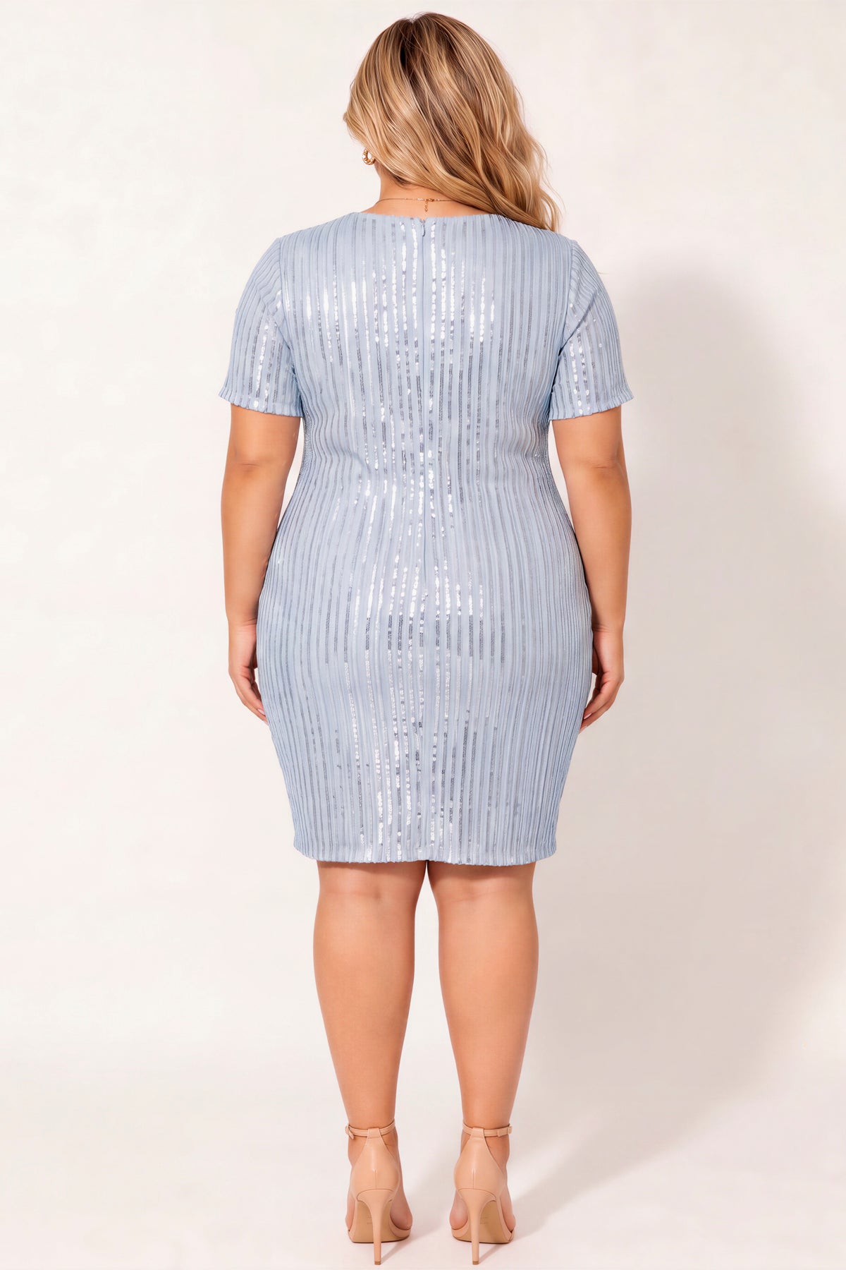 Plus Size Starlight Sequin Dress - Blue