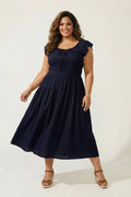 Plus Size Sunset Muse Midi Dress - Navy