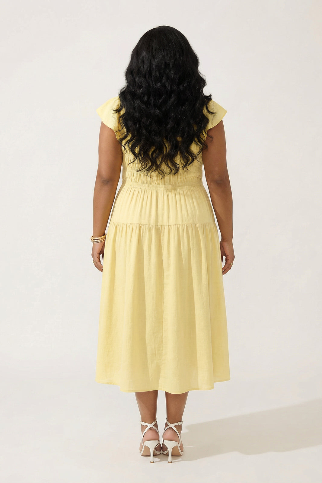 Plus Size Sunset Muse Midi Dress - Yellow