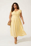 Plus Size Sunset Muse Midi Dress - Yellow