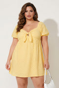 Plus Size Sweet Aura Mini Dress- Yellow