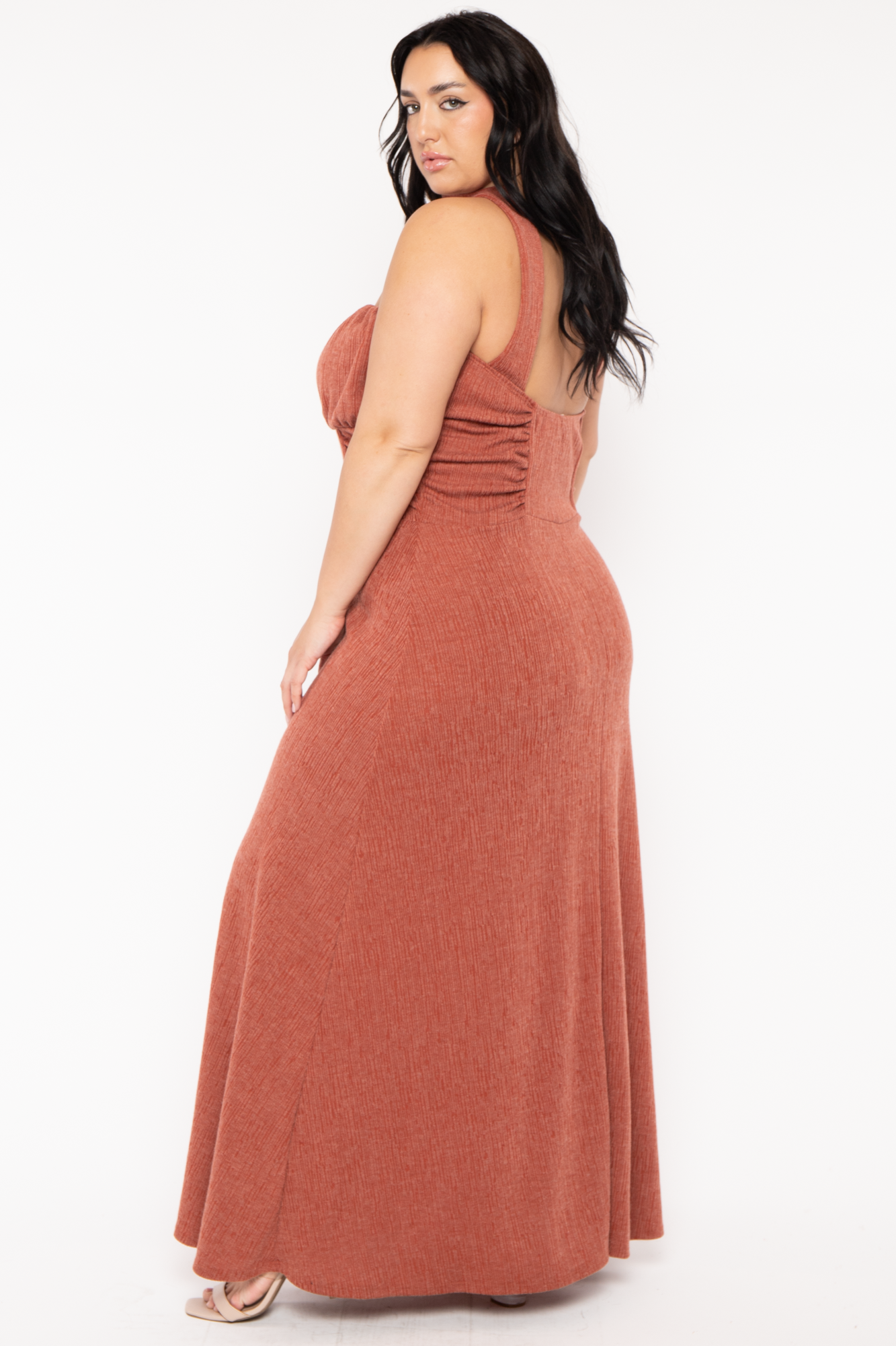 Plus Size Terra  Strapless Dress - Rust