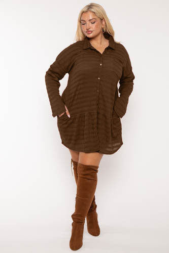Plus Size Tessa Tunic   Dress  Brown