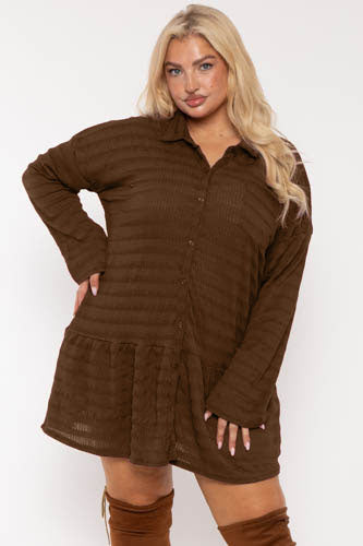 Plus Size Tessa Tunic   Dress  Brown