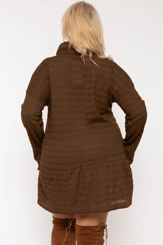 Plus Size Tessa Tunic   Dress  Brown