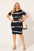 Plus Size Tideline Bodycon Dress - Black