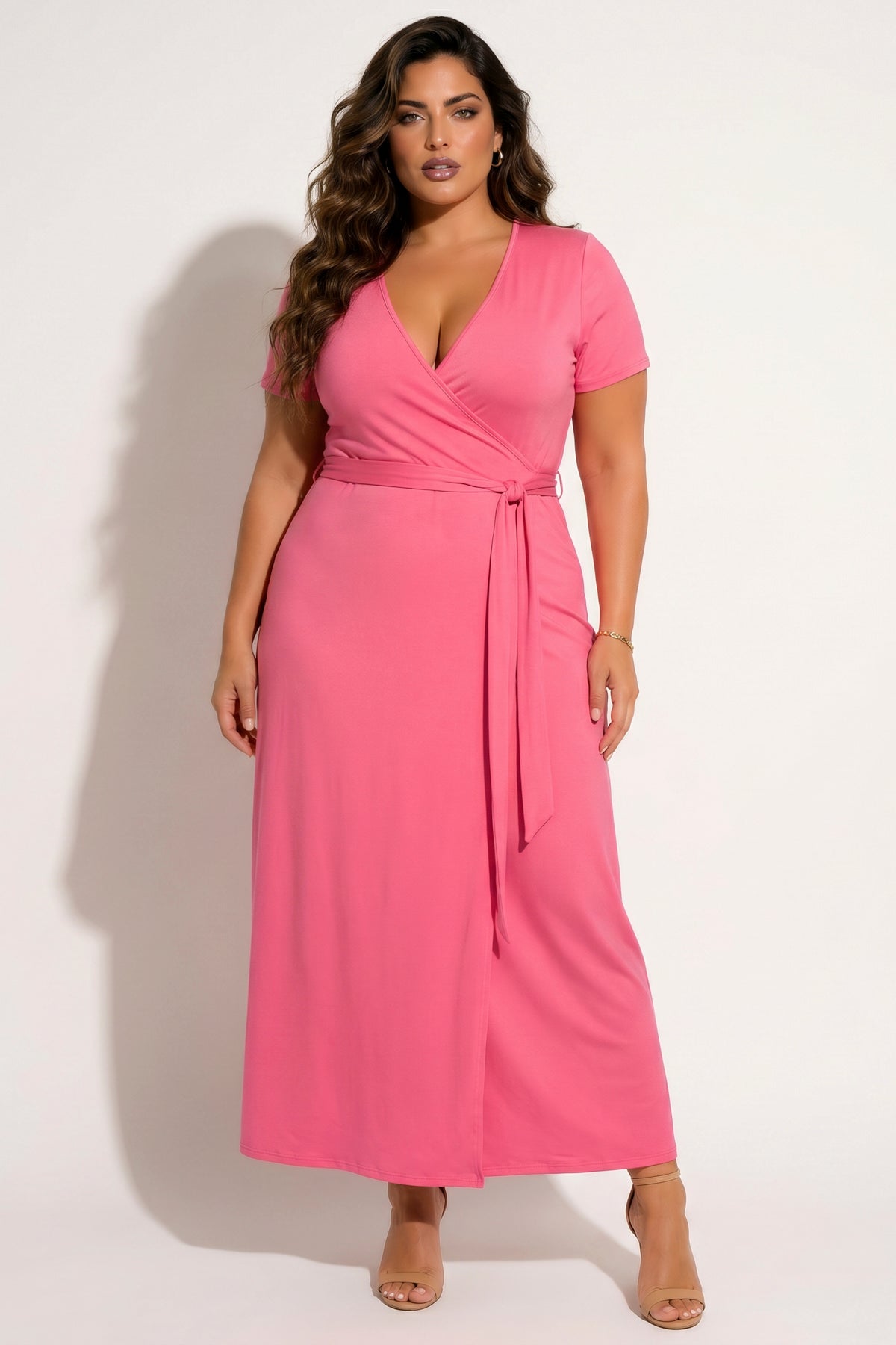 Plus Size Timeless Grace Dress - Coral