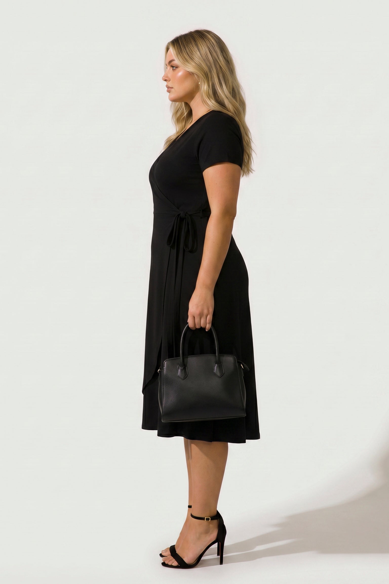 Plus Size Timeless Wrap Dress- Black