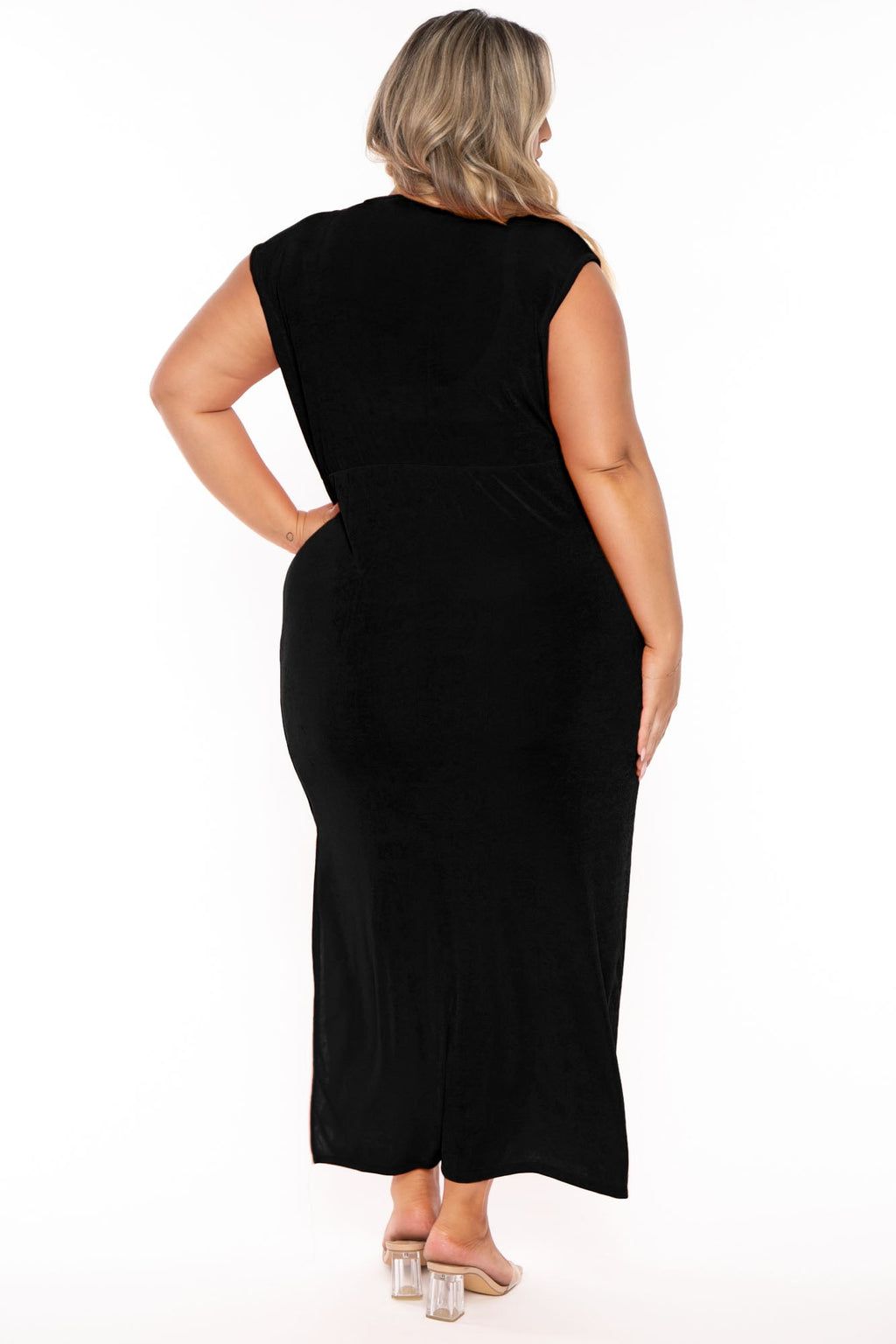 Plus Size Velma Cowl Neck  Maxi Dress  - Black