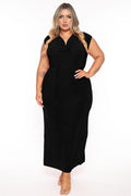 Plus Size Velma Cowl Neck  Maxi Dress  - Black