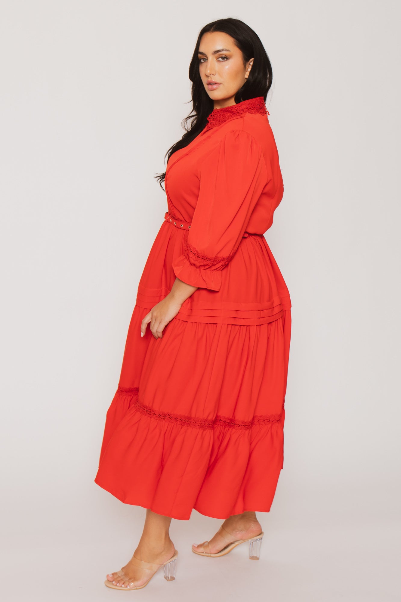 Plus Size Victoria Maxi Dress -Red
