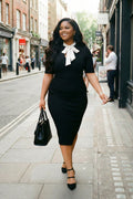 Plus Size Vienna Bow Dress - Black