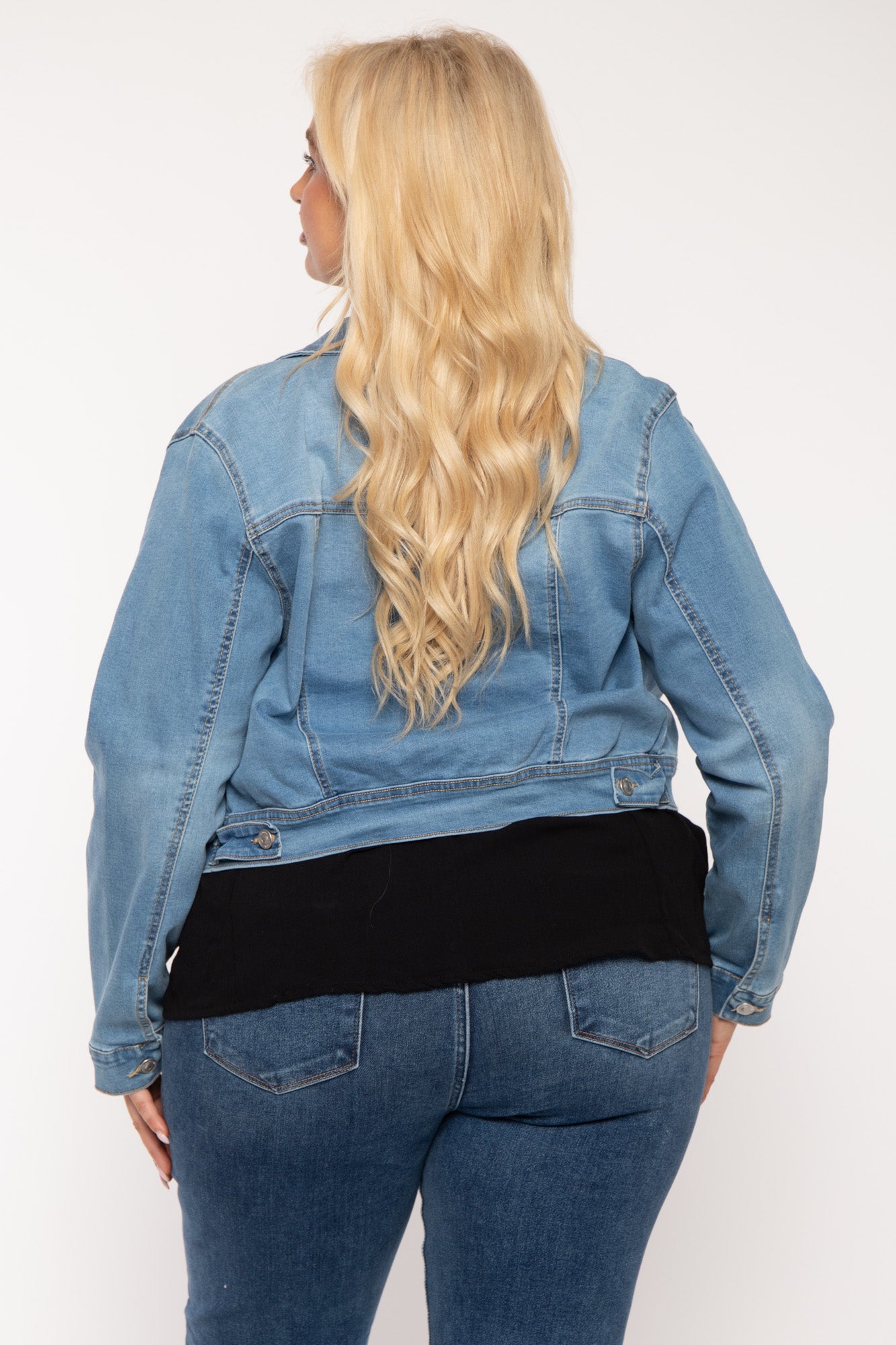 Plus Size Raven  Destroyed Denim  Jacket - Light  Wash