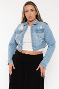 Plus Size Austin Destroyed Denim  Jacket - Light Wash