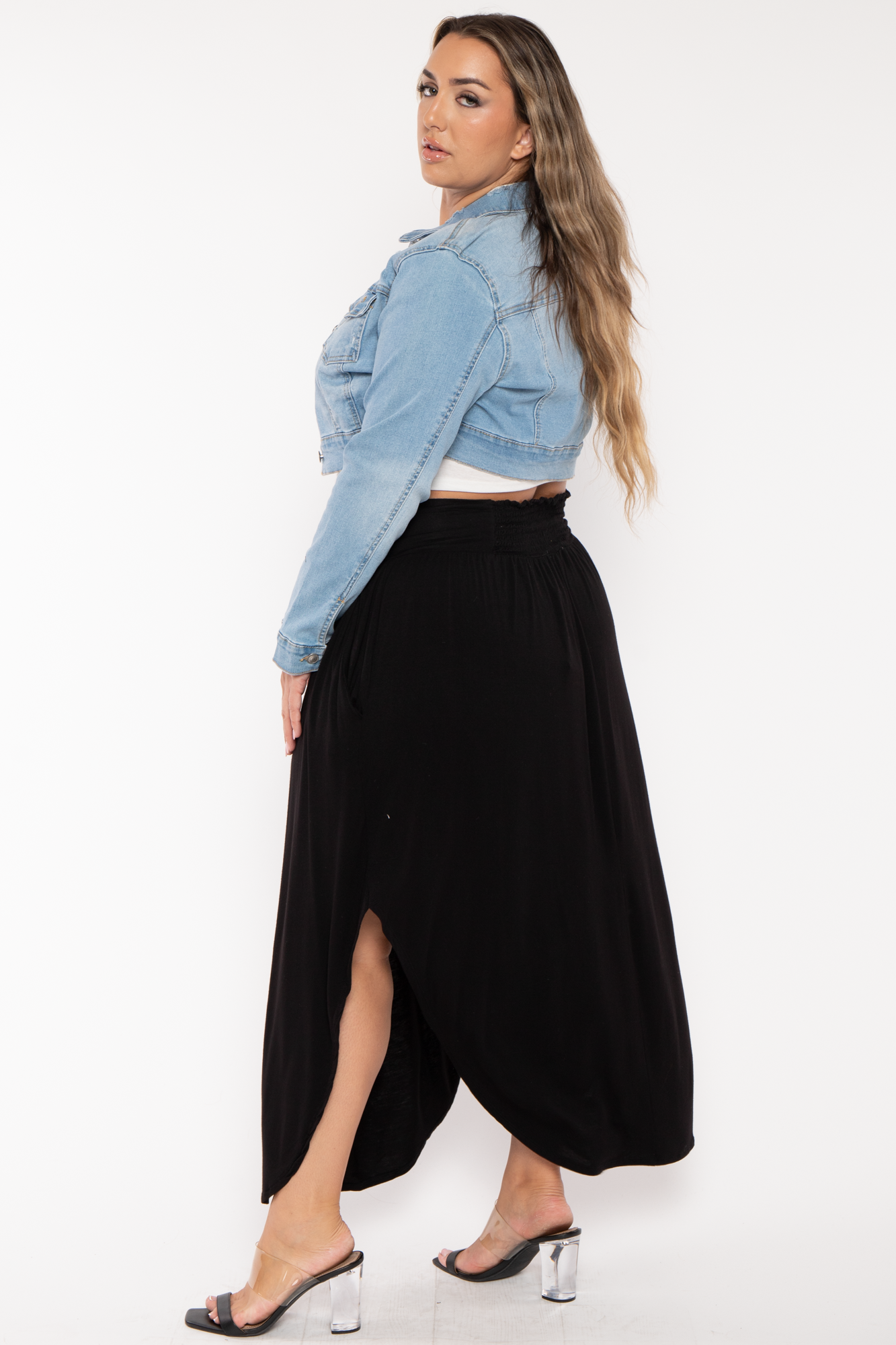 Plus Size Austin Destroyed Denim  Jacket - Light Wash
