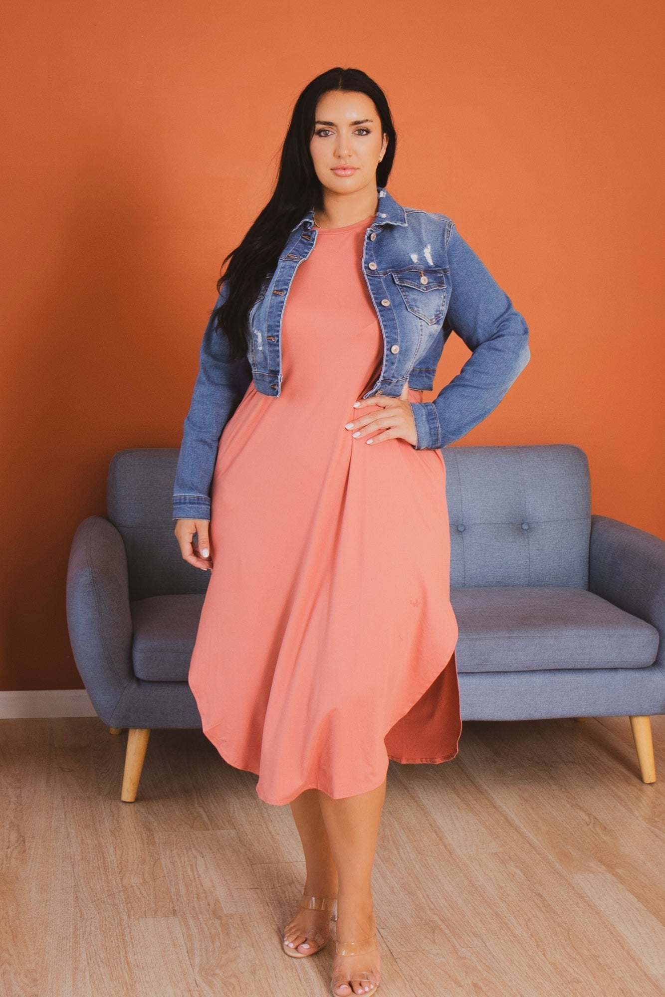 Plus Size Austin Destroyed Denim  Jacket -Medium  Wash