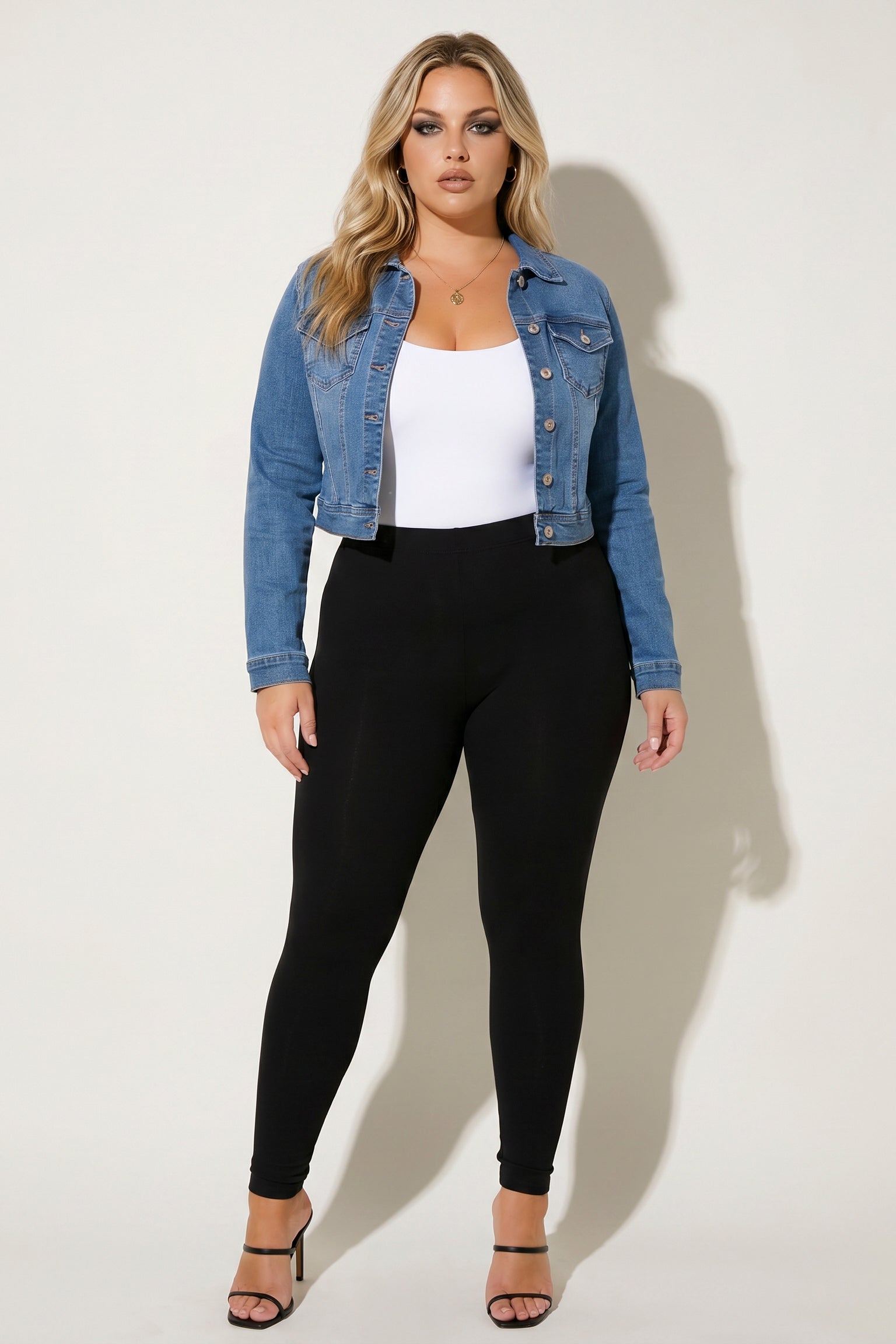Plus Size Everyday Denim Jacket - Medium Wash