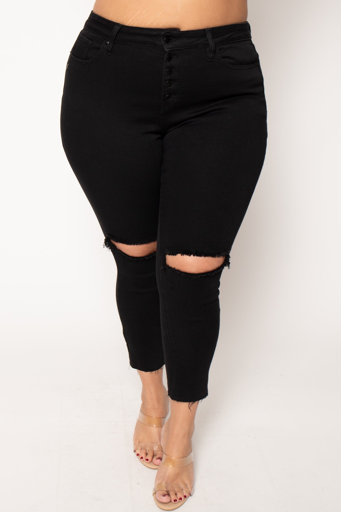 Plus Size Dream Ankle Jeans - Black