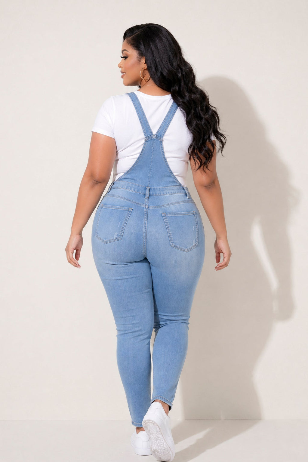 Plus Size Kai Denim Overalls -  Light Wash