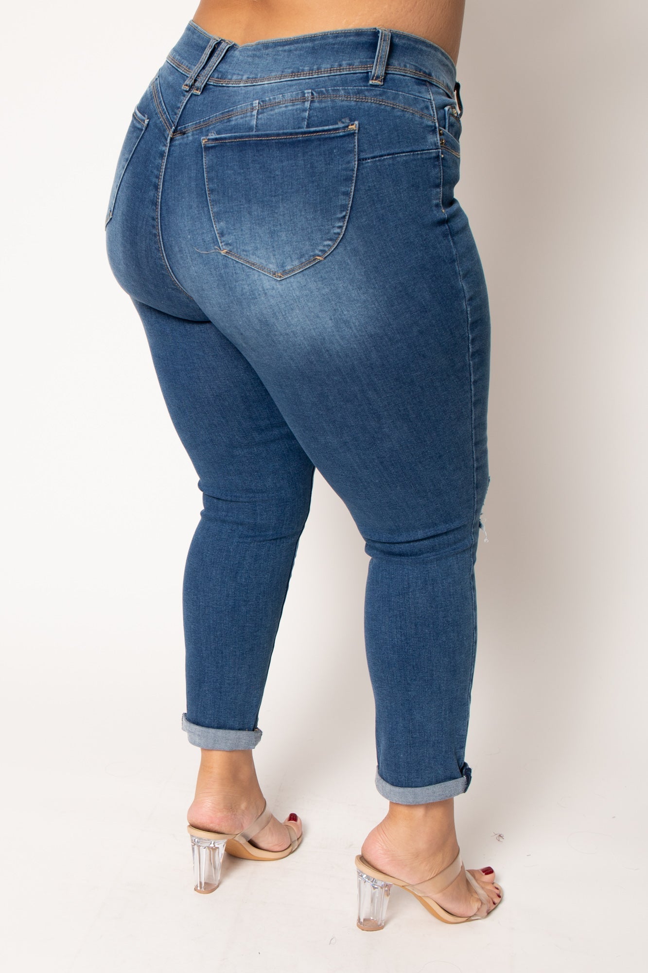 Plus Size Rogue Distress Jeans - Medium Wash