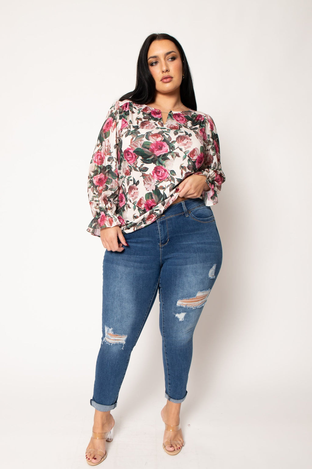 Plus Size Rogue Distress Jeans - Medium Wash