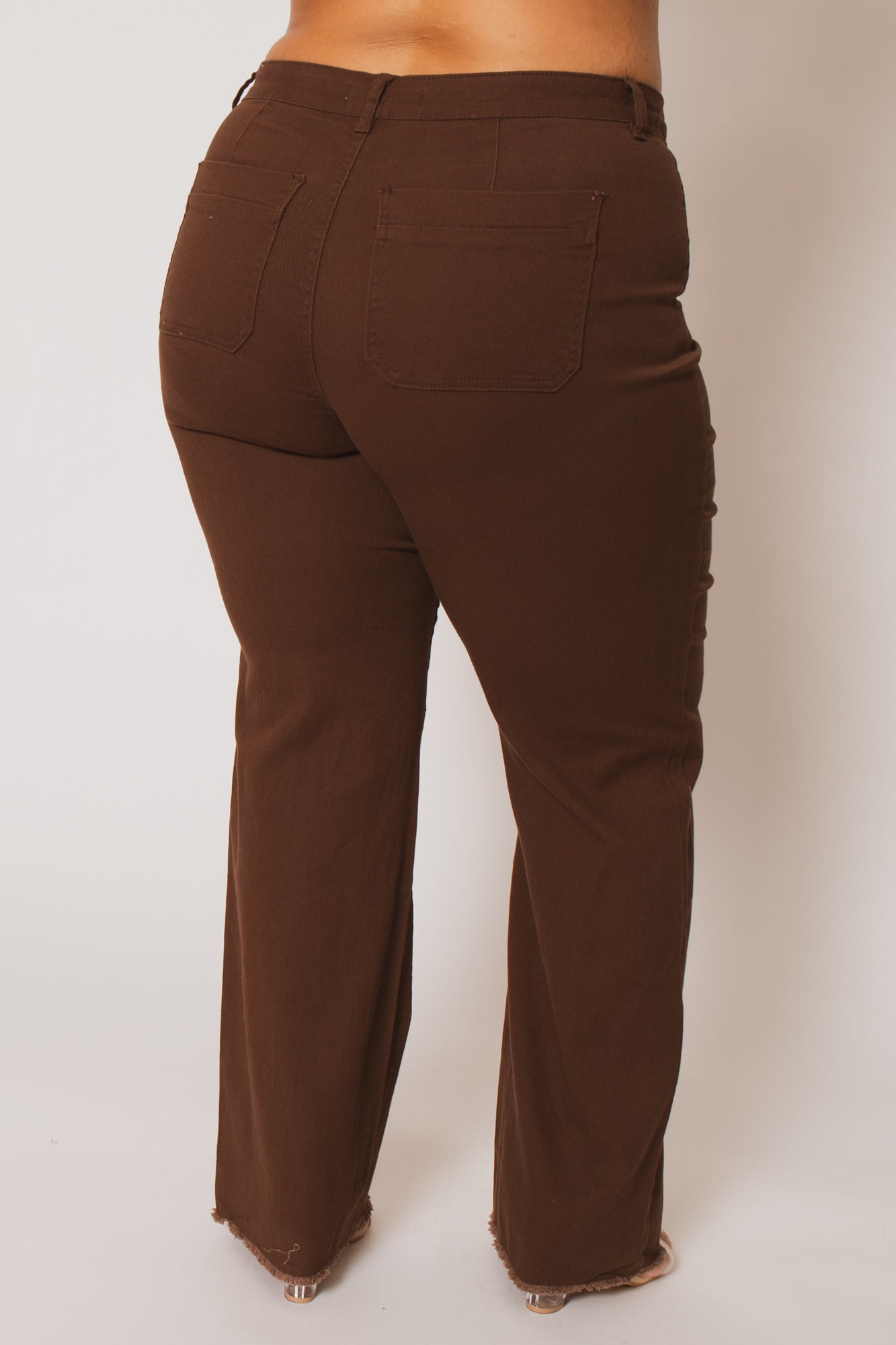 Plus Size Sierra Wide Leg Jeans -  Brown