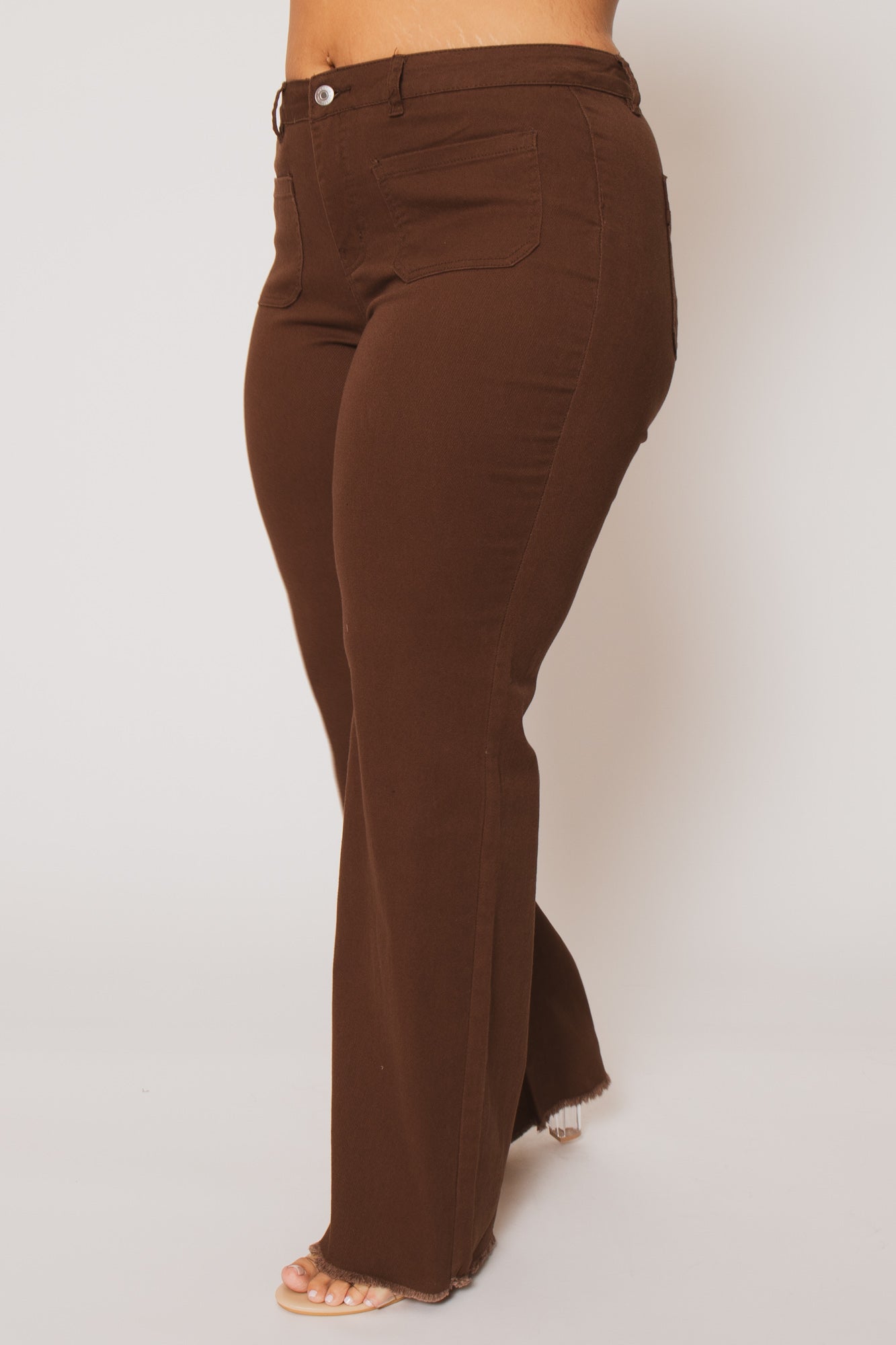 Plus Size Sierra Wide Leg Jeans -  Brown