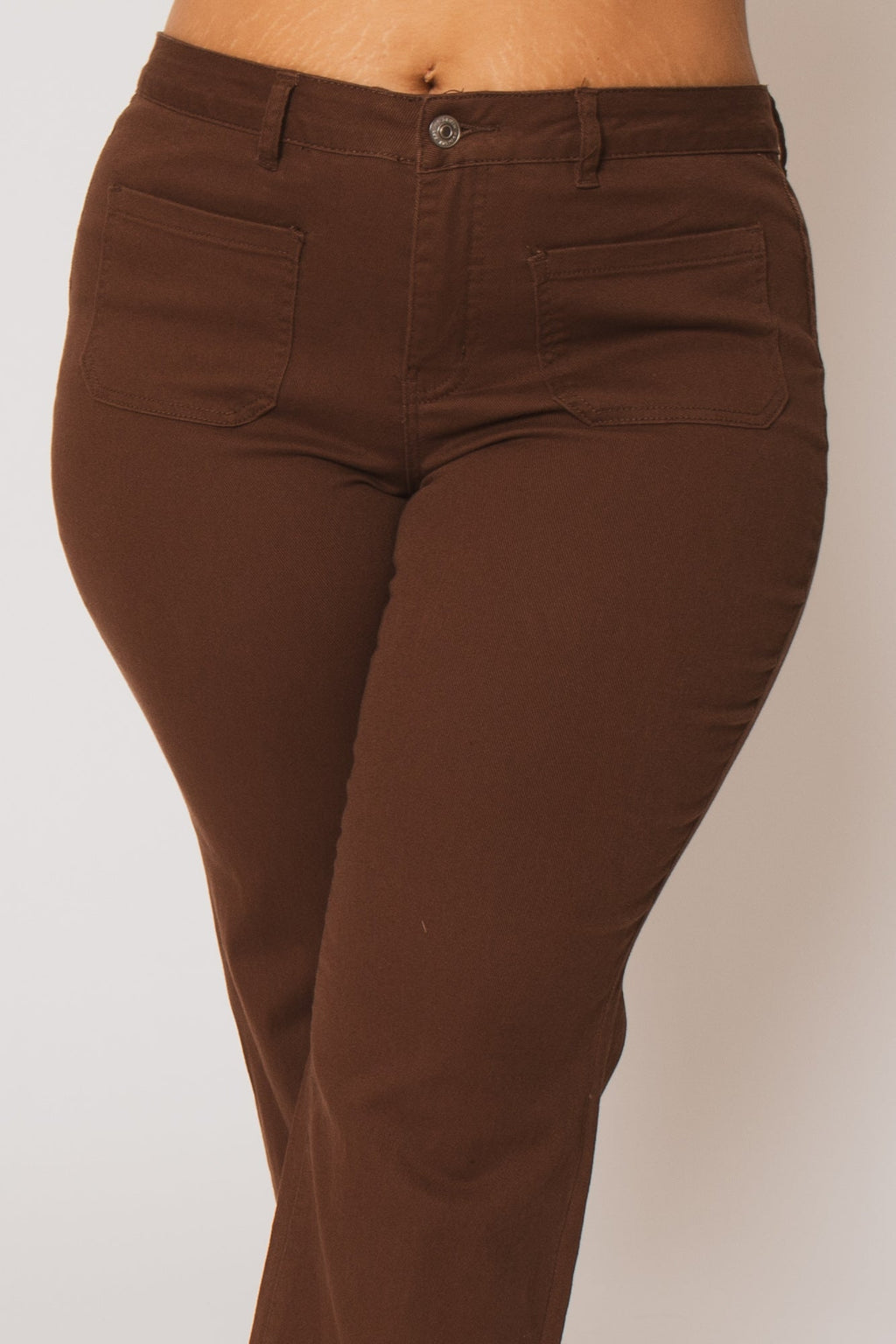 Plus Size Sierra Wide Leg Jeans -  Brown